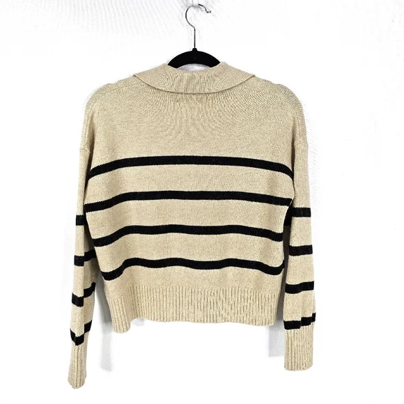 Old Navy Striped V-Neck Sweater - Tan and Black - Picture 3 of 5